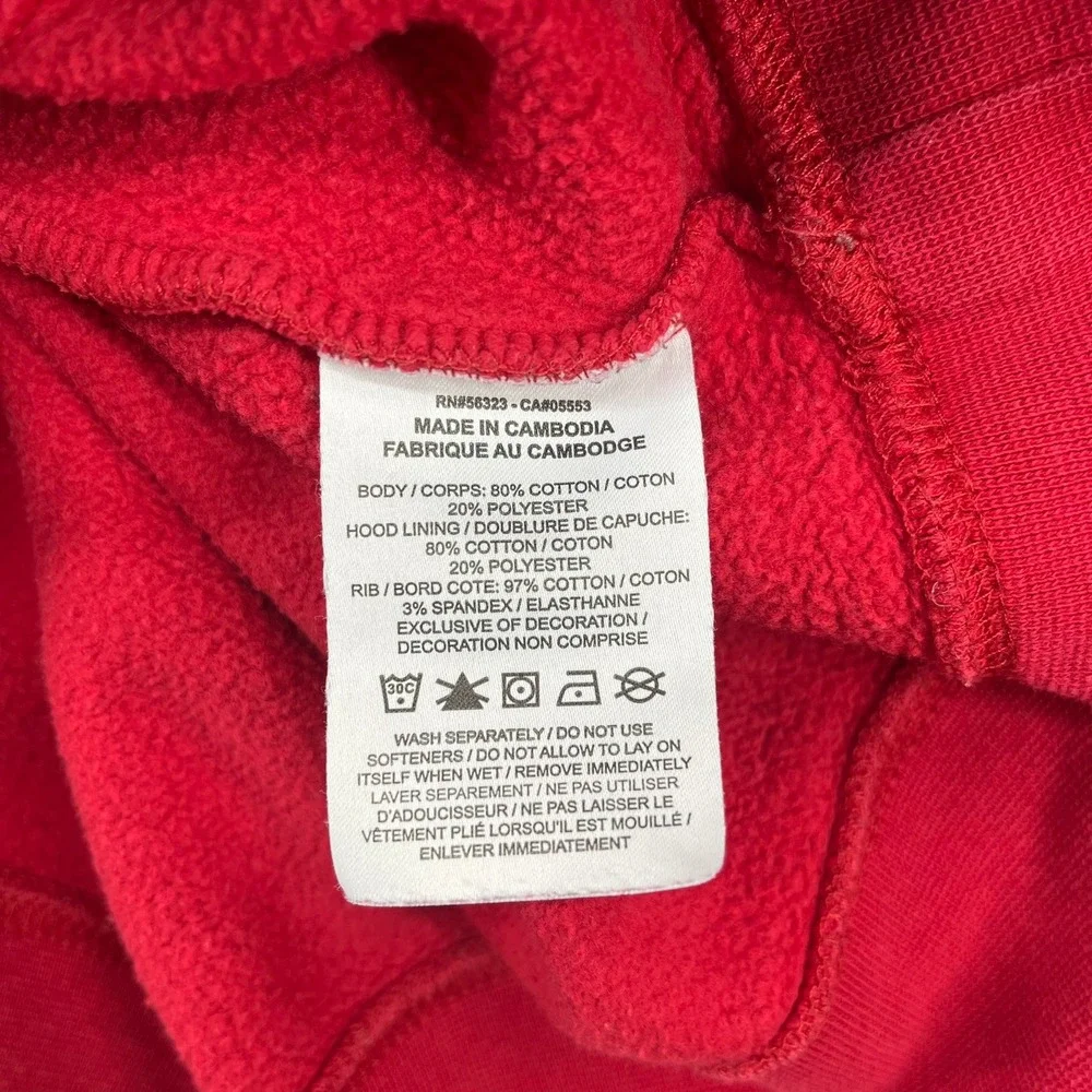 Jordan Air Mens Red Fleece Pullover Jumpman Logo Hoodie Standard Fit Large‎